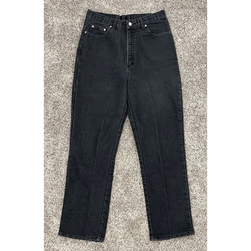 VTG. Sheplers Jeans Women's 14 Black High Waist Bareback Western Rodeo 30x29